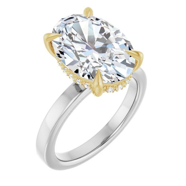Claw-Prong Hidden Halo-Style Engagement Ring