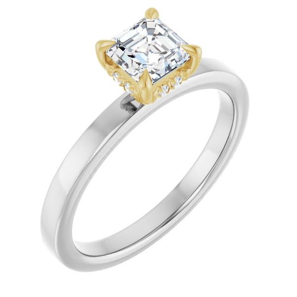 Claw-Prong Hidden Halo-Style Engagement Ring