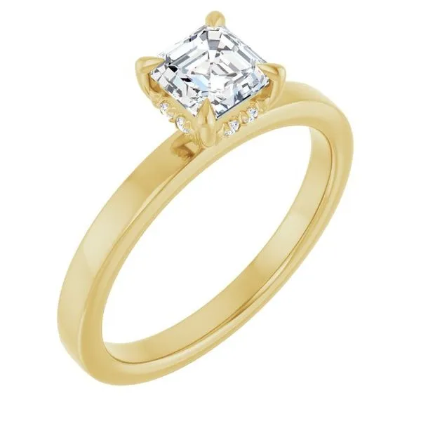 Claw-Prong Hidden Halo-Style Engagement Ring Don's Jewelry & Design Washington, IA