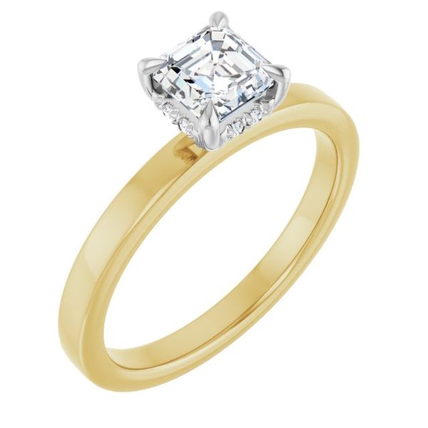 Claw-Prong Hidden Halo-Style Engagement Ring
