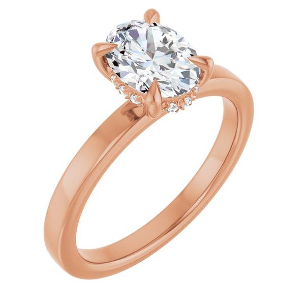 Claw-Prong Hidden Halo-Style Engagement Ring