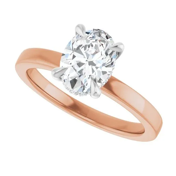 Claw-Prong Hidden Halo-Style Engagement Ring Image 5 Hudson Valley Goldsmith New Paltz, NY