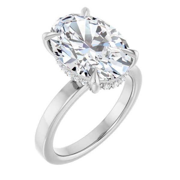 Claw-Prong Hidden Halo-Style Engagement Ring
