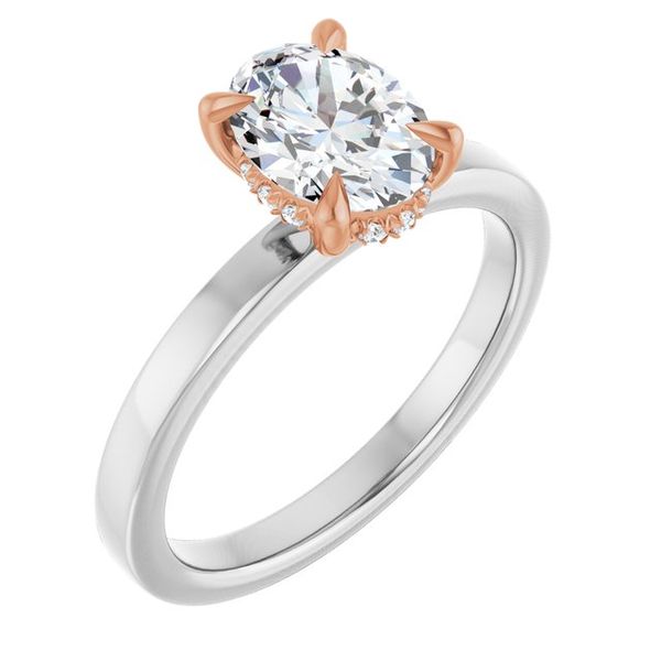 Claw-Prong Hidden Halo-Style Engagement Ring