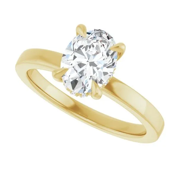 Claw-Prong Hidden Halo-Style Engagement Ring Image 5 Hudson Valley Goldsmith New Paltz, NY
