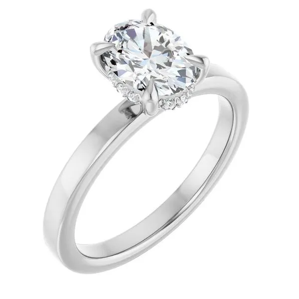 Claw-Prong Hidden Halo-Style Engagement Ring Arezzo Jewelers Elmwood Park, IL