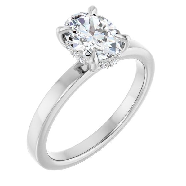 Claw-Prong Hidden Halo-Style Engagement Ring