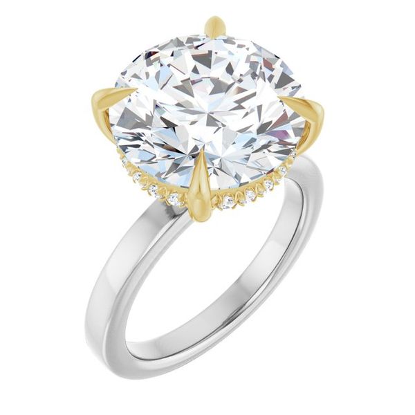 Claw-Prong Hidden Halo-Style Engagement Ring