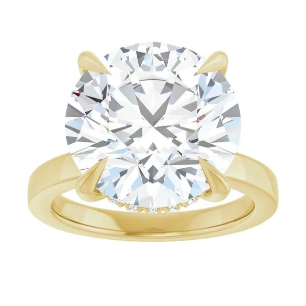 Claw-Prong Hidden Halo-Style Engagement Ring Image 3 Hudson Valley Goldsmith New Paltz, NY