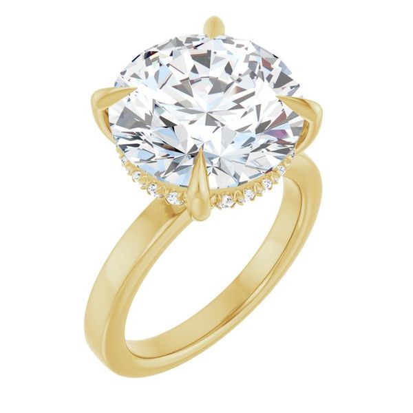 Claw-Prong Hidden Halo-Style Engagement Ring