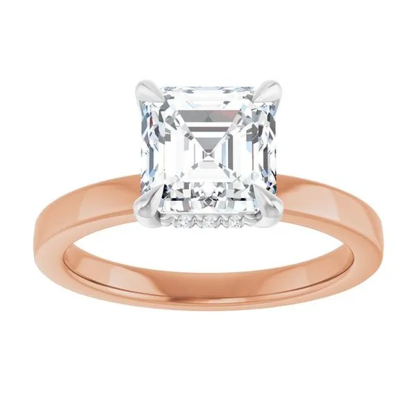 Claw-Prong Hidden Halo-Style Engagement Ring Image 3 Hudson Valley Goldsmith New Paltz, NY