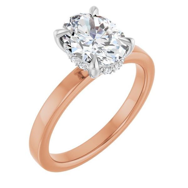 Claw-Prong Hidden Halo-Style Engagement Ring