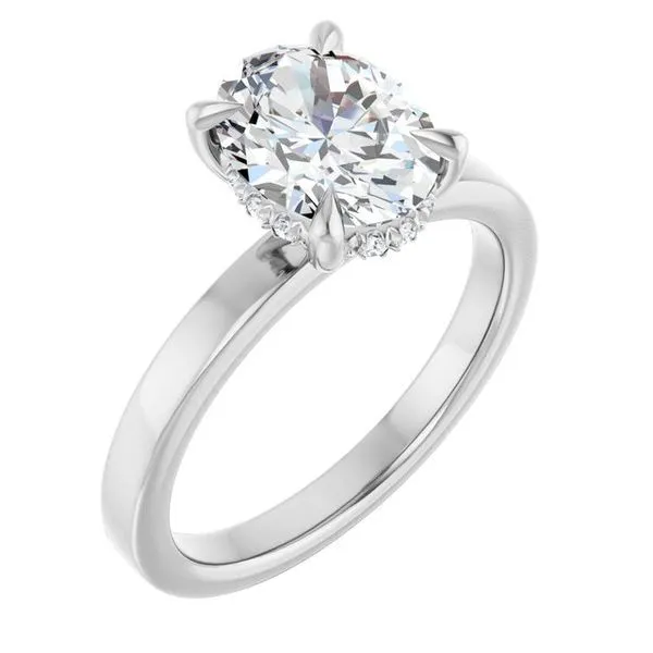 Claw-Prong Hidden Halo-Style Engagement Ring JF Jones Jewelers Rochester, NY