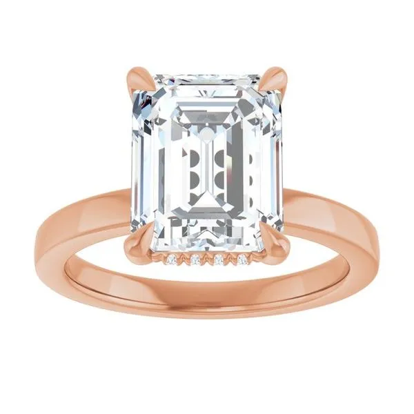 Claw-Prong Hidden Halo-Style Engagement Ring Image 3 Hudson Valley Goldsmith New Paltz, NY