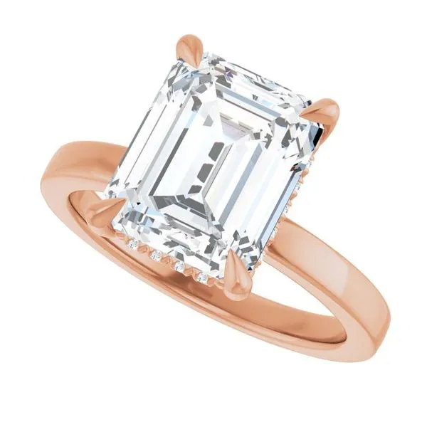 Claw-Prong Hidden Halo-Style Engagement Ring Image 5 Hudson Valley Goldsmith New Paltz, NY