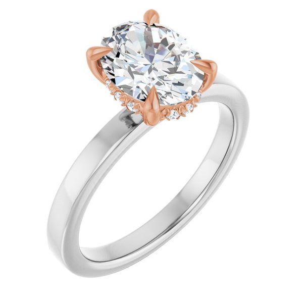 Claw-Prong Hidden Halo-Style Engagement Ring