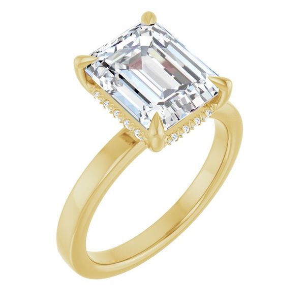 Claw-Prong Hidden Halo-Style Engagement Ring
