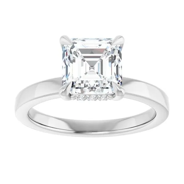 Claw-Prong Hidden Halo-Style Engagement Ring Image 3 Don's Jewelry & Design Washington, IA