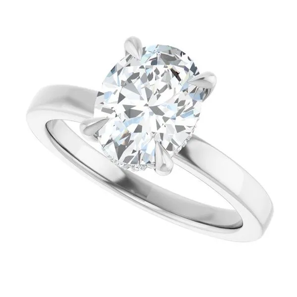Claw-Prong Hidden Halo-Style Engagement Ring Image 5 Northwood Jewelers Northwood, OH