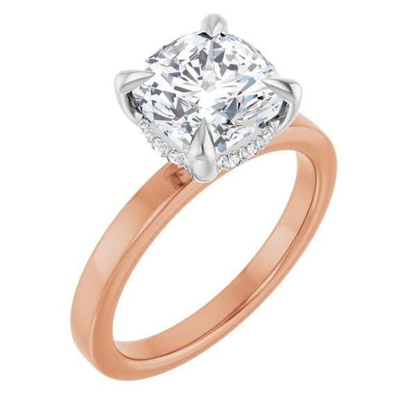 Claw-Prong Hidden Halo-Style Engagement Ring