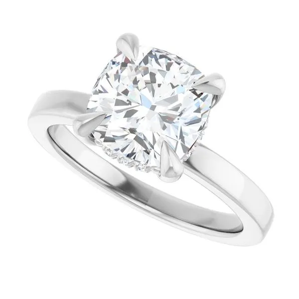 Claw-Prong Hidden Halo-Style Engagement Ring Image 5 J. West Jewelers Round Rock, TX