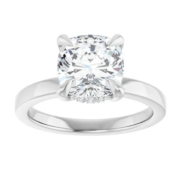 Claw-Prong Hidden Halo-Style Engagement Ring Image 3 JF Jones Jewelers Rochester, NY