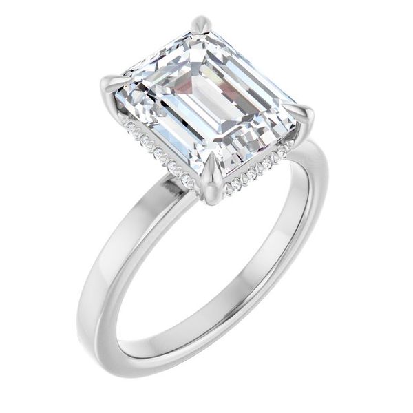 Claw-Prong Hidden Halo-Style Engagement Ring
