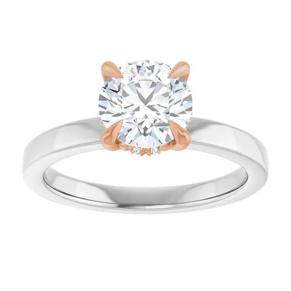 Claw-Prong Hidden Halo-Style Engagement Ring Image 3 Michael Szwed Jewelers Longmeadow, MA