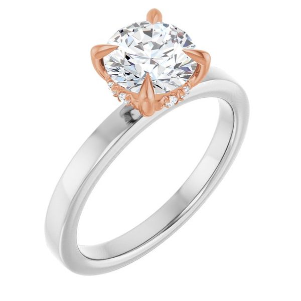 Claw-Prong Hidden Halo-Style Engagement Ring