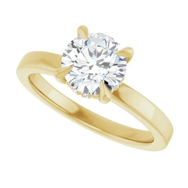 Claw-Prong Hidden Halo-Style Engagement Ring Image 5 J. West Jewelers Round Rock, TX