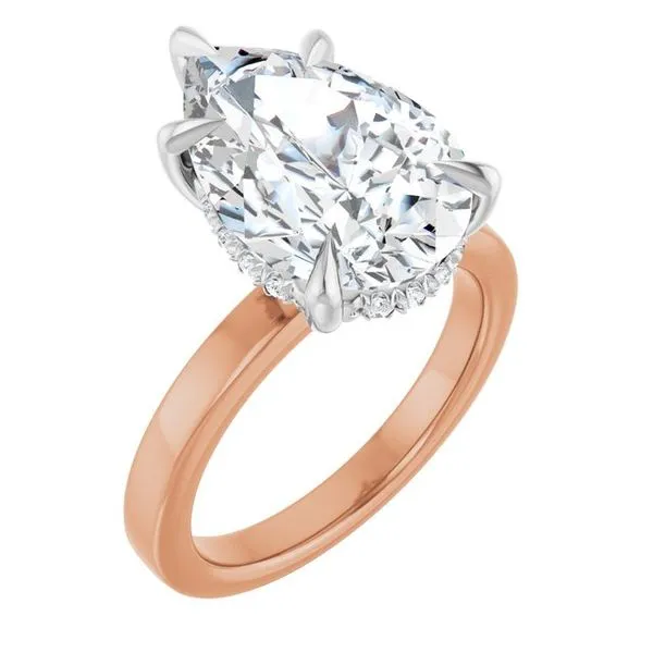Claw-Prong Hidden Halo-Style Engagement Ring