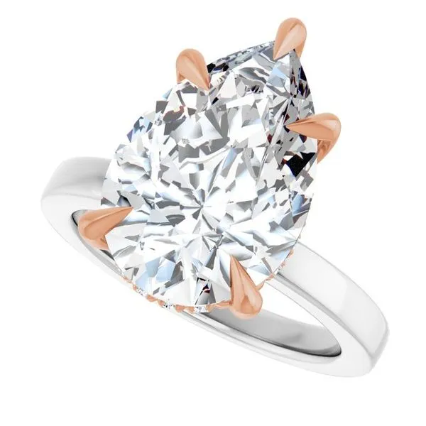 Claw-Prong Hidden Halo-Style Engagement Ring Image 5 Hudson Valley Goldsmith New Paltz, NY