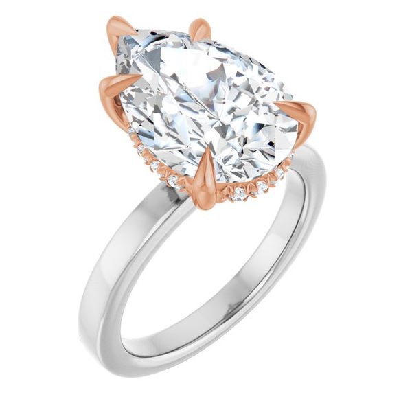 Claw-Prong Hidden Halo-Style Engagement Ring