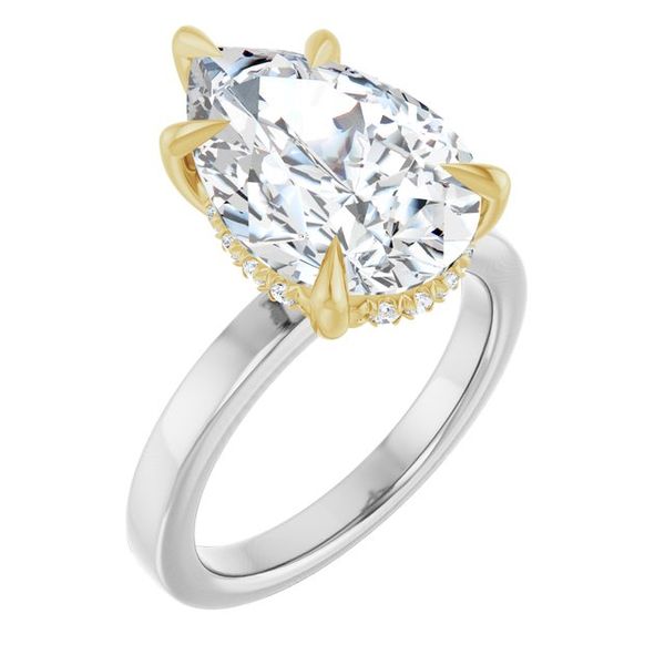 Claw-Prong Hidden Halo-Style Engagement Ring