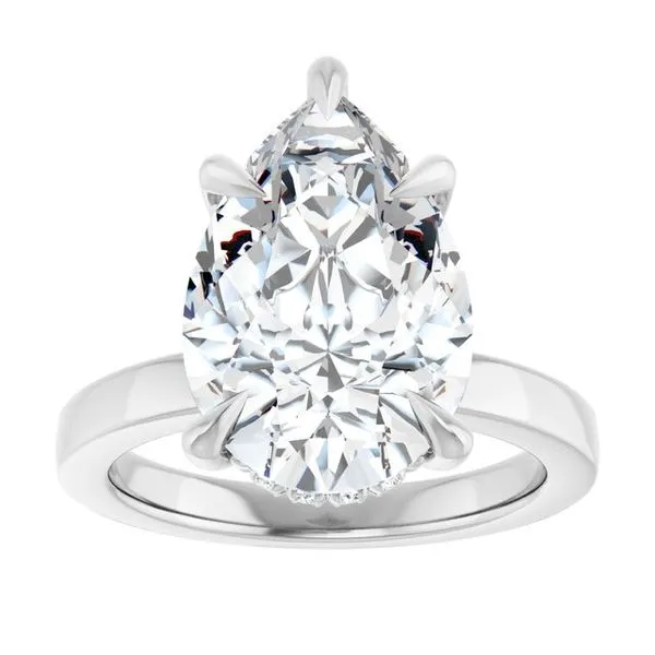 Claw-Prong Hidden Halo-Style Engagement Ring Image 3 Hudson Valley Goldsmith New Paltz, NY