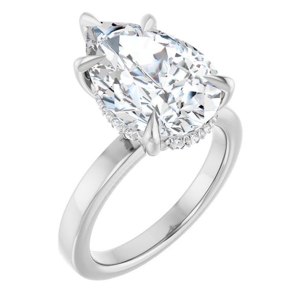 Claw-Prong Hidden Halo-Style Engagement Ring