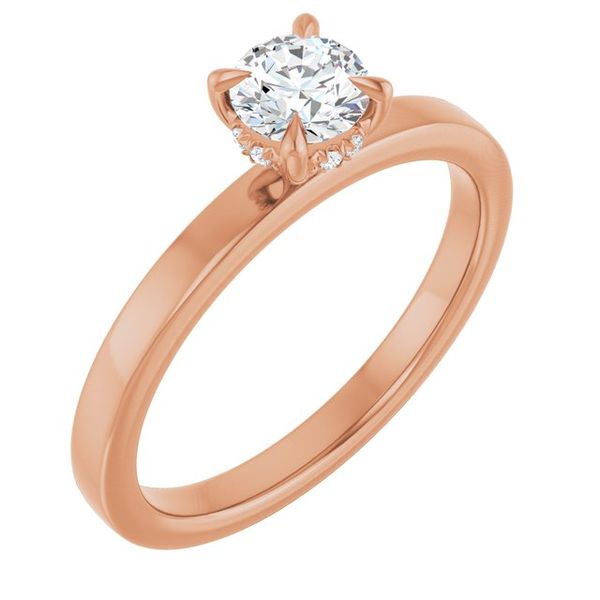Claw-Prong Hidden Halo-Style Engagement Ring