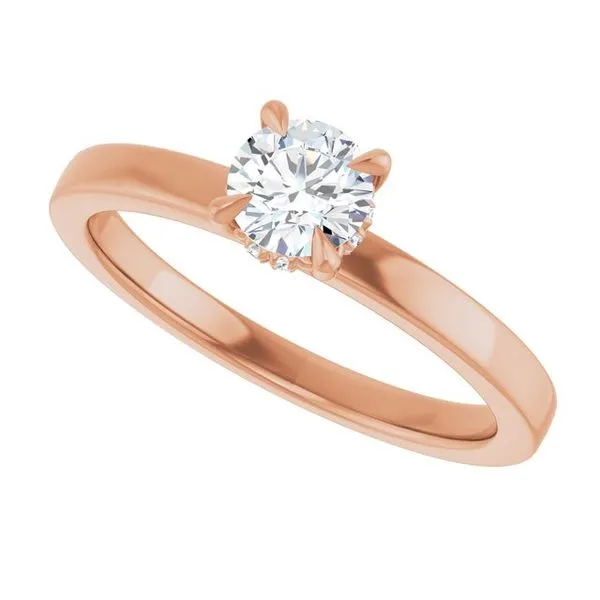 Claw-Prong Hidden Halo-Style Engagement Ring Image 5 Hudson Valley Goldsmith New Paltz, NY