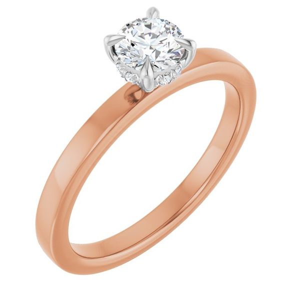 Claw-Prong Hidden Halo-Style Engagement Ring