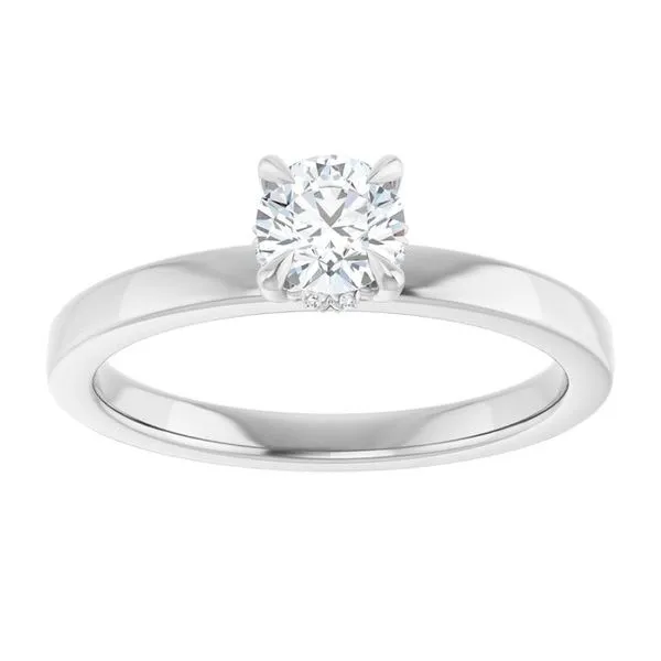 Claw-Prong Hidden Halo-Style Engagement Ring Image 3 JF Jones Jewelers Rochester, NY