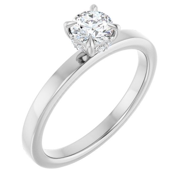 Claw-Prong Hidden Halo-Style Engagement Ring