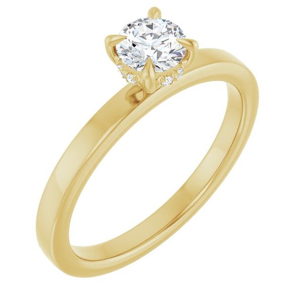 Claw-Prong Hidden Halo-Style Engagement Ring