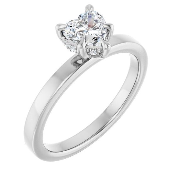 Claw-Prong Hidden Halo-Style Engagement Ring