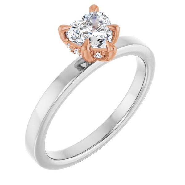 Claw-Prong Hidden Halo-Style Engagement Ring