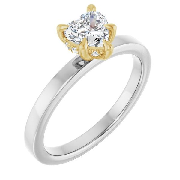 Claw-Prong Hidden Halo-Style Engagement Ring
