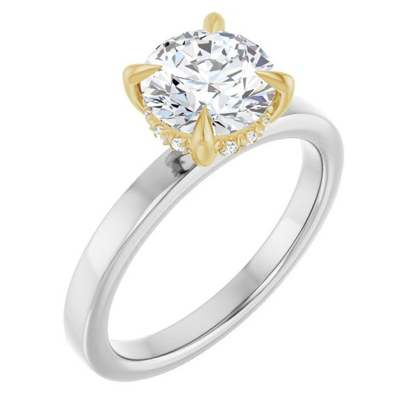 Claw-Prong Hidden Halo-Style Engagement Ring