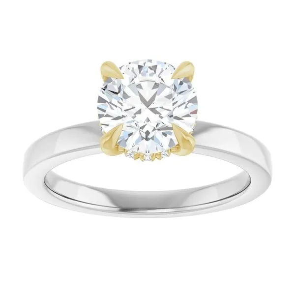 Claw-Prong Hidden Halo-Style Engagement Ring Image 3 Hudson Valley Goldsmith New Paltz, NY