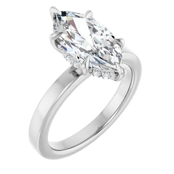 Claw-Prong Hidden Halo-Style Engagement Ring