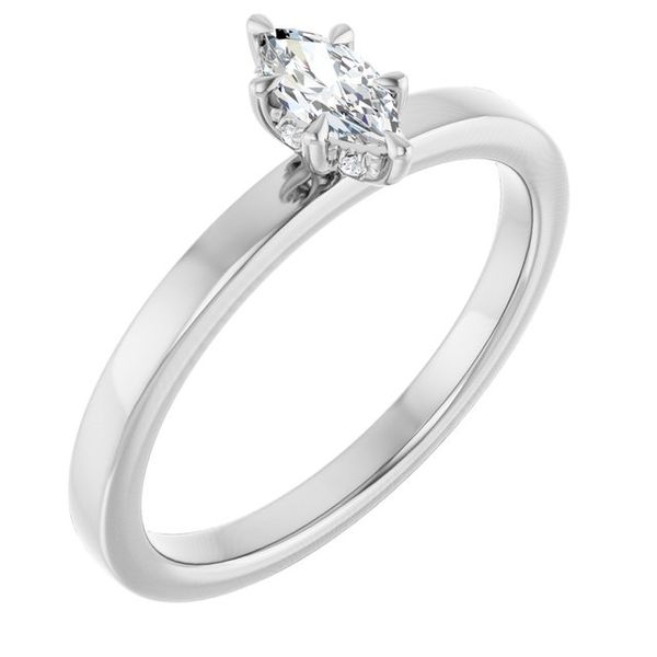 Claw-Prong Hidden Halo-Style Engagement Ring