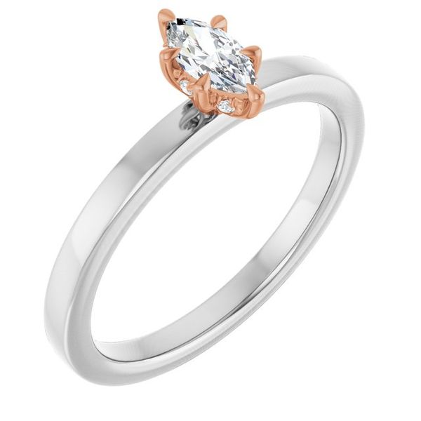 Claw-Prong Hidden Halo-Style Engagement Ring